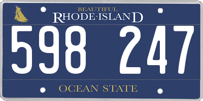 RI license plate 598247