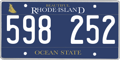 RI license plate 598252