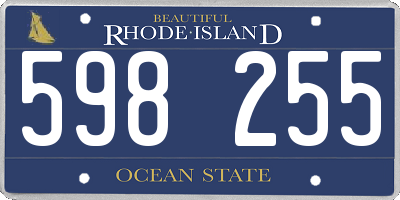 RI license plate 598255