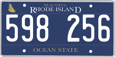 RI license plate 598256
