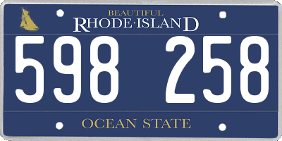 RI license plate 598258