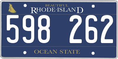 RI license plate 598262