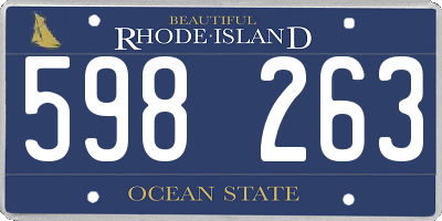 RI license plate 598263