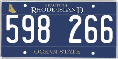 RI license plate 598266