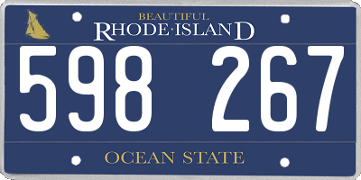 RI license plate 598267