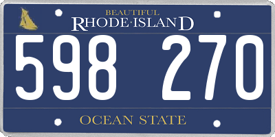 RI license plate 598270