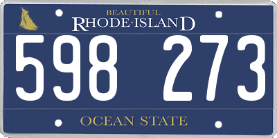 RI license plate 598273