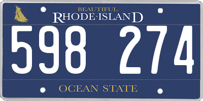 RI license plate 598274