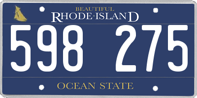 RI license plate 598275