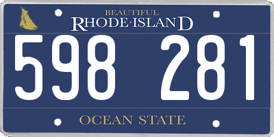 RI license plate 598281