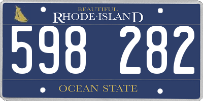 RI license plate 598282
