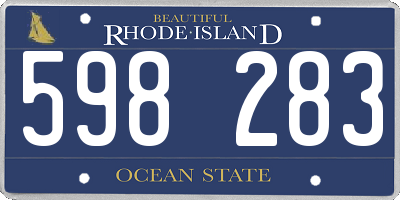 RI license plate 598283