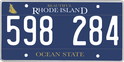 RI license plate 598284