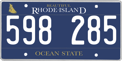 RI license plate 598285