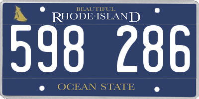 RI license plate 598286
