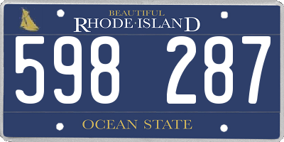 RI license plate 598287