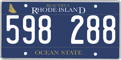 RI license plate 598288