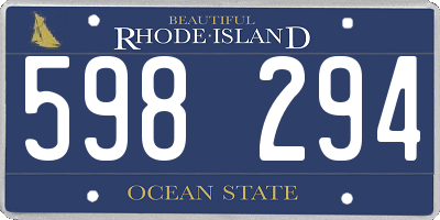 RI license plate 598294