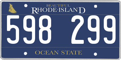RI license plate 598299