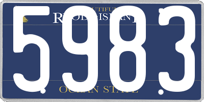 RI license plate 5983