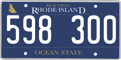 RI license plate 598300
