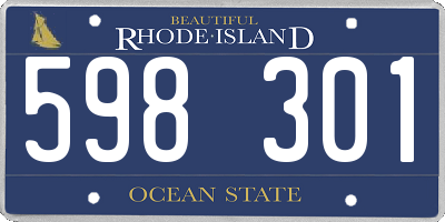 RI license plate 598301