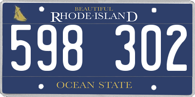 RI license plate 598302