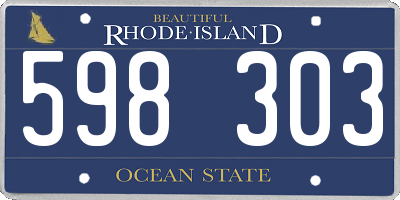 RI license plate 598303
