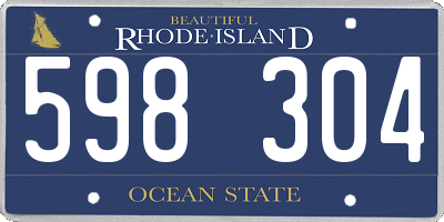 RI license plate 598304