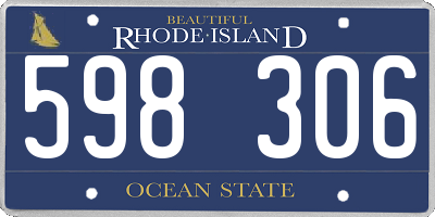 RI license plate 598306