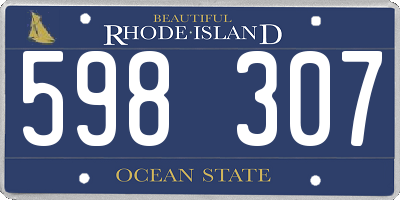 RI license plate 598307