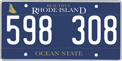RI license plate 598308