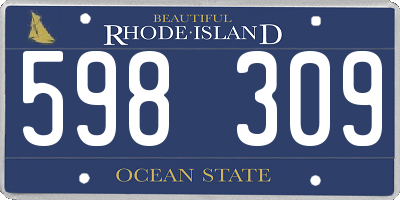 RI license plate 598309