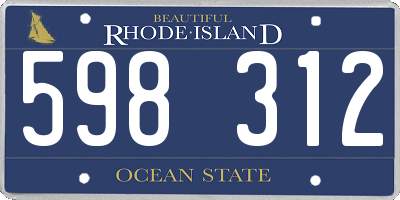 RI license plate 598312
