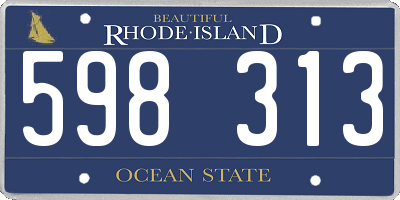 RI license plate 598313