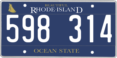 RI license plate 598314