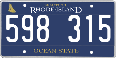 RI license plate 598315