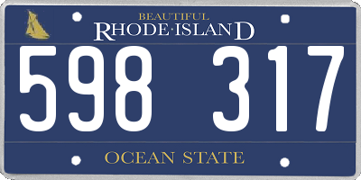RI license plate 598317