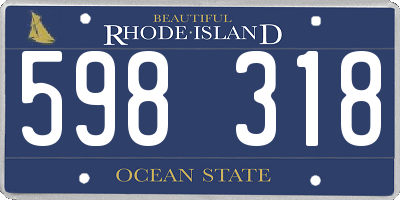 RI license plate 598318