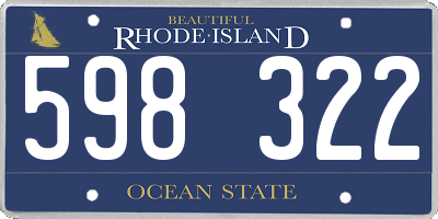 RI license plate 598322