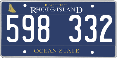 RI license plate 598332