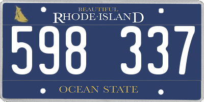 RI license plate 598337
