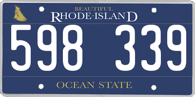 RI license plate 598339