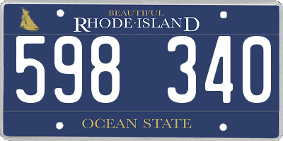 RI license plate 598340