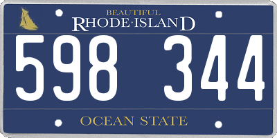 RI license plate 598344