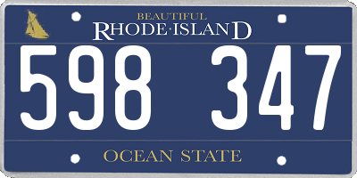 RI license plate 598347