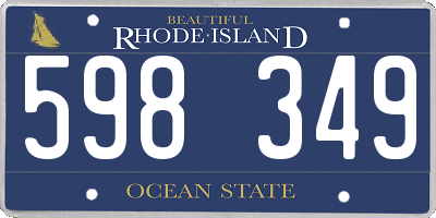 RI license plate 598349