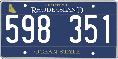 RI license plate 598351