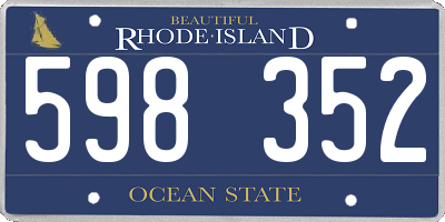 RI license plate 598352