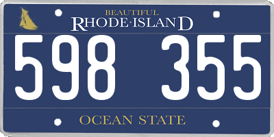 RI license plate 598355
